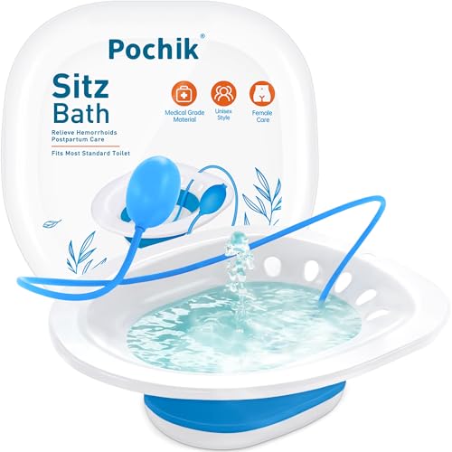Pochik Sitz Bath for Toilet Seat Hemorrhoids and Postpartum Care,