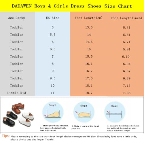 DADAWEN Toddler Boys Girls Dress Shoes Comfort Oxford Shoes Wedding Church Dress Shoes Lace Up School Uniform Loafer Flats (Toddler/Little Kid) Brown US Size 11 by DADAWEN - Image 8