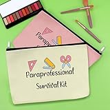 2 Pack Paraeducator Appreciation Gift Para Teacher Gifts 2 Pieces Makeup Bag Paraprofessional Thank You Presents Teaching Cosmetic Pouch Teacher Assistant Birthday Christmas Retirement Presents