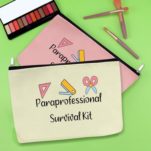 2 Pack Paraeducator Appreciation Gift Para Teacher Gifts 2 Pieces Makeup Bag Paraprofessional Thank You Presents Teaching Cosmetic Pouch Teacher Assistant Birthday Christmas Retirement Presents