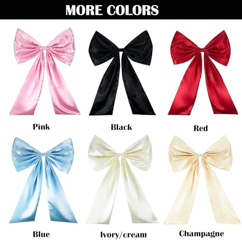 Maiangel Giant Large Satin Ribbon Bow,25x40inch,Pink Big Giant Bow for Coquette Room Decor,Wedding Birthday Party Backdrop Wall Christmas Tree Decoration (Pink) by Maiangel - Used condition - Image 7