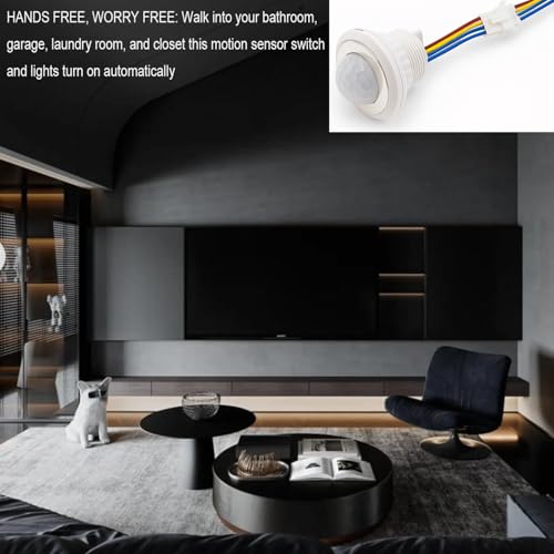 Image of Gebildet Mini Motion Sensor Light Switch 100-240V PIR Sensor Smart Detection Time Delay Adjustable Infrared Induction Detector for Strip LED Ceiling Lamp (Pack of 2)