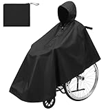 Vicloon Waterproof Wheelchair Poncho, Wheelchair Cover Lightweight for Adults Universal Fit, Rain Coat Poncho Full Body with Hood, Protection for Wheelchairs