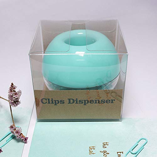 Multibey Mint Green Paper Clips Magnetic Dispenser Holder 28Mm Small Size, 100Pcs Per Box #TOP5