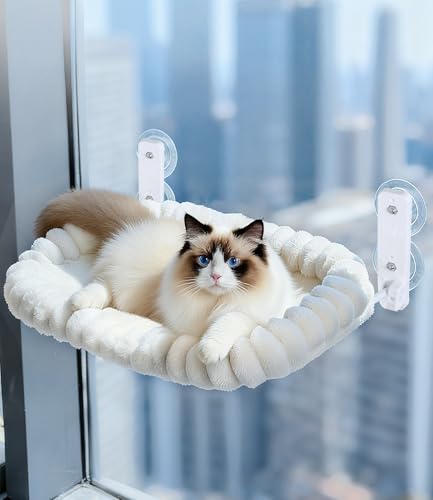 Zofory Fensterliege f&uuml;r Katzen, Faltbar Katzen Fensterliege, Abnehmbar H&auml;ngematte Fenster Bequeme H&auml;ngematte, iIdeal f&uuml;r Fensterb&auml;nke, um Platz zu Sparen