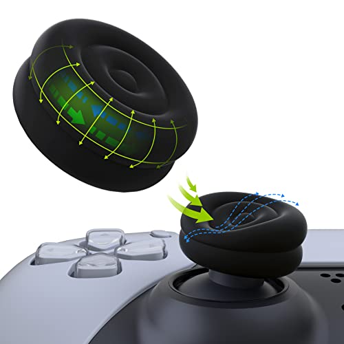 PlayVital Thumbs Cushion Caps Nakładki na Kciuki do ps5, dla ps4, Nakładkami Joysticka do Xbox Series X/S, do Xbox One, Elite Series 2, do Switch Pro Kontroler - Czarny