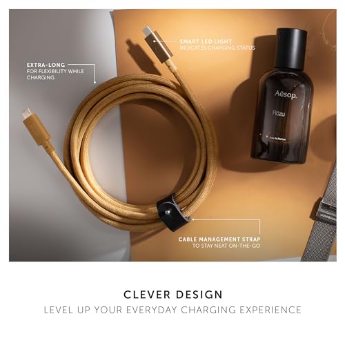 Native Union Type-C Belt Cable Pro - 240W USB-C to USB-C 8ft Ultra-Strong Charging Cable with Leather Strap Compatible with iPhone Air, 17e, 17 Pro Max, MacBook Pro 14"/16" M5, Air 13"/15" M5 (Cosmos) by Native Union - Used condition - Image 7