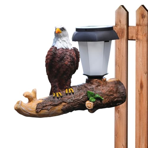 Solar Garden Statue - Eagle Wall Decor Resin, Realistic Outdoor Solars Light, Automatic Lighting | Portable Garden Solar Eagle Statue for Patio Lawn Yard Terrace Home Outdoor Decoration