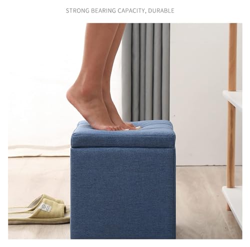 Tabouret de rangement robuste en coton et lin de qualité supérieure - 7