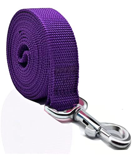 Durable Nylon Dog Leash 4 Ft 5 Feet 6 Foot Long, Walking Training Dog Leashes For Medium Large Dogs, 1 Inch Wide (6Ft, Purple) #TOP1