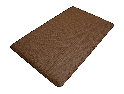 NewLife by GelPro Anti-Fatigue Designer Comfort Kitchen Floor Mat Stain Resistant Surface with 5/8” thick ergo-foam core for health and wellness 18x30 Grasscloth Java