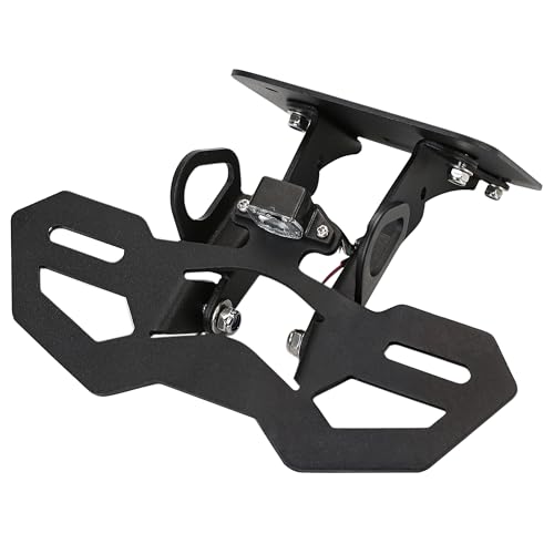 Motorrad-Kennzeichenhalterung, passend für Yamaha YZF-R25 2014–2023 / YZF-R3 MT-25 MT-03 2015–2023, Kotflügel-Eliminator mit LED-Kennzeichenbeleuchtung und Blinker-Befestigungslöchern (schwarz)