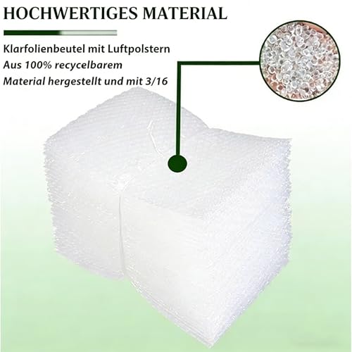 Luftpolsterbeutel 100 Stück, 15x20 cm, Doppelwandige, klare Luftpolstertaschen, nicht selbstversiegelnd. Luftpolsterumschläge sind ideal für Versand, Lagerung & Umzug