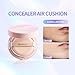 LAMUSELAND Air Cushion BB Cream Foundation, 2 Shades Tinted Moisturizing Waterproof Long-lasting Nude Natural Concealer, Oil Control BB Cream Makeup (Ivory, 1)
