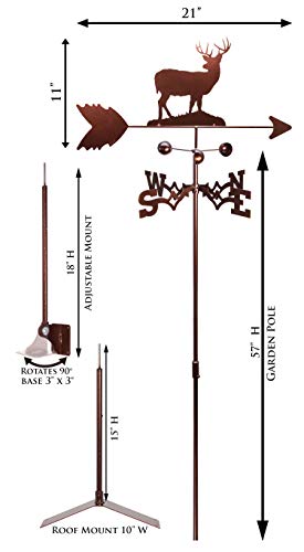 Swen Products Deer Buck Weathervane (Roof Mount Included) #TOP2