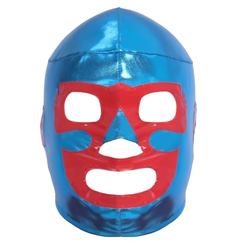 Mexican Wrestling Mask for Adult Men,Halloween Wrestler Costume Mask (Red)