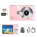 4K Digital Camera, Acbaeta Autofocus 50MP Vlogging Camera with 32G SD Card, 16X Zoom, Flash, Anti-Shake, Compact Portable Small Point and Shoot Digital Camera (Q12 Pro-Pink)