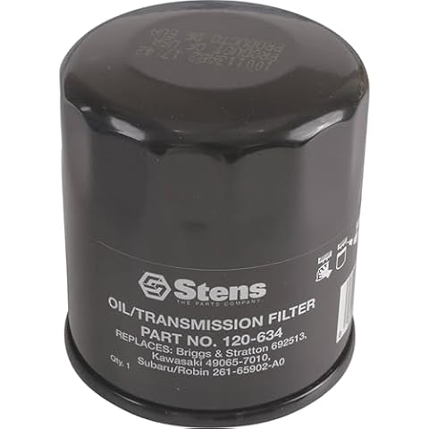 Stens 120-634 Oil Filter Compatible With/Replacement For Kawasaki FH381-721V, FH601-770D, FJ180V and FX751-1000V; for 14-19 HP engines 49065-0724, 49065-2057 Lawn Mowers Cover
