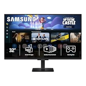 SAMSUNG 32-Inch M5 (M50F) Series FHD Smart Monitor with Streaming TV, Speakers, HDR10, Gaming Hub, Multiple Ports, Workout Tracker, Vision Accessibility Tools, Black, LS32FM502ENXZA