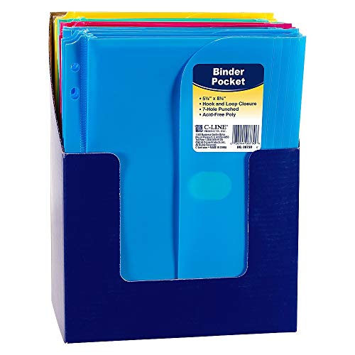 C-Line Mini 5.5 X 8.5 Poly Binder Pocket W/ Hook Loop Closure, With Custom Aop Pen #TOP3