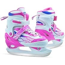Ice Skates for Kids Girls Boys, Adjustable Kids Skates with Wing Design, Soft and Comfortable Lining Ice Skating Shoes Ages 3-12 Youth for Outdoor Indoor Rink