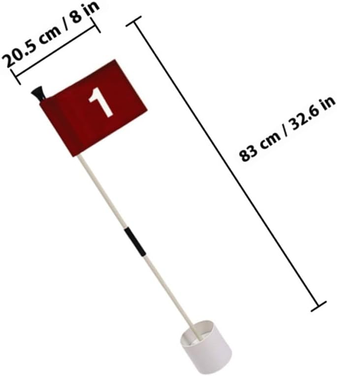 HEMOTON Golf Green Flagpole Set with Numbered Pin Flags for Training Golfing Supplies on Course and Practice Putting