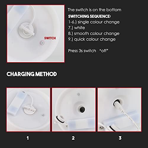 BKZO LED Night Light USB Rechargeable Portable Colorful Changing RGB Light Bedside Table Lamp for Kids Children's Room Stair Hallway Bedroom Camping