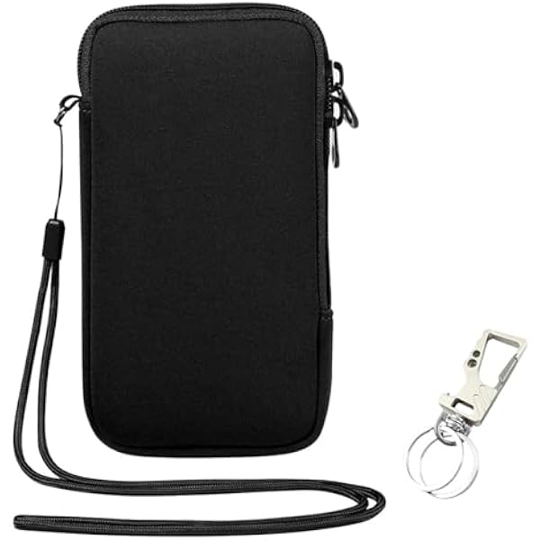 ZhouWei Etui na telefon komórkowy do smartfonów, 18,5 x 10 cm, uniwersalne etui z neoprenu, etui na telefon komórkowy ze sznurkiem i brelokiem do kluczy, do iPhone'a, Samsunga, Galaxy Google Pixel