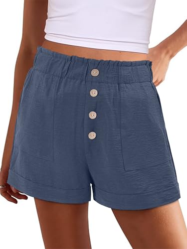 KISSMODA Womens Summer Casual Shorts with Pockets Lightweight High Waisted — view 4