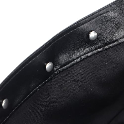 Image of Unisex Black Bucket Hat Waterproof Rain Hat Reversible Shiny Rave Bucket Hat for Concert Festival