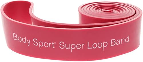 Body Sport Super Loop Band 41-Inch, Latex, Exercise Chart Included Bands for Working Out Exercise Band