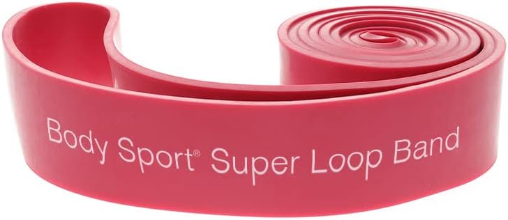 Body Sport Super Loop Band 41-Inch, Latex, Exercise Chart Included Bands for Working Out Exercise Band