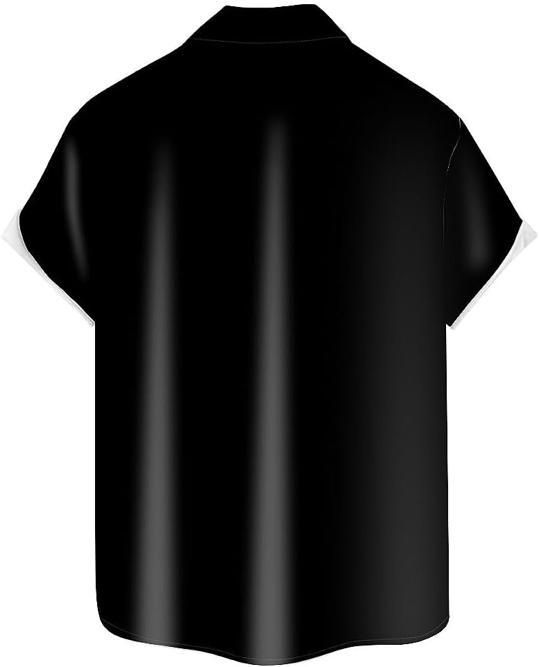 Men's Short Sleeve Button Down Bowling Shirts Hawaiian Casual Printed Summer Regular Fit Beach Aloha Shirt - Image 4