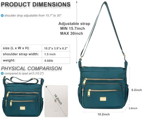Image of Pealwel Women Shoulder Handbag Roomy Multiple Pockets Bag Ladies Crossbody Purse Tote Top Handle Satchel