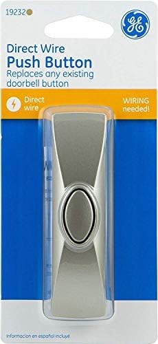 GE 19232 Direct Wire Door Chime Push Button, Brushed Nickel