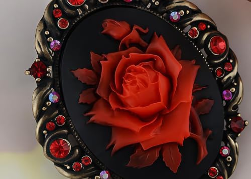 Image of Cameo Brooch Vintage Silver Tone Lady Portrait Brooch Pins for Women Victorian Jewelry Crystal Rhinestone Brooches for Hat Scarf Collar Lapel Handbags Shawls for Christmas