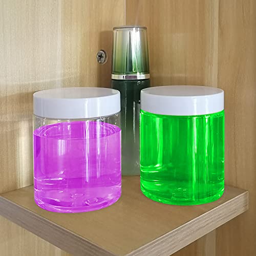 Keileoho 46 Pcs 8 Oz Slime Containers With Lids, Food Grade Clear Plastic Slime Storage Containers, Bpa Free, Wide-Mouth Plastic Jars With Lids For Slime Kit, Food Storage, Beauty Products #TOP4