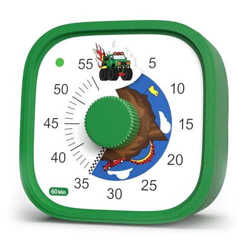 Visual Timer for Kids – Tick Tock Truck Clock - Silent Time Management – 60 Minute Countdown – Focus and Productivity Tool – for Classroom, Toddlers, Study, Toothbrush – Fun Design – Adjustable Alarms by Brainstream - Image 2