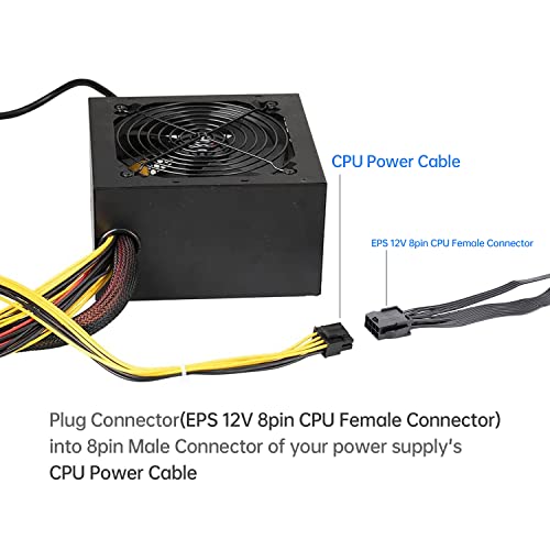 EPS12V CPU 8 Pin Femmina a CPU ATX 8Pin (4+4) e ATX 4 Pin Spina Cavo di alimentazione EPS 12V per scheda madre 10.8 pollici - Alimentatore - Immagine 4