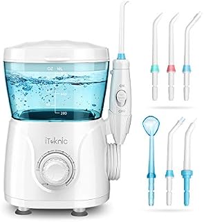 iTeknic Water Flosser Dental Oral Irrigator for Teeth Brace Clean with 10 Adjustable