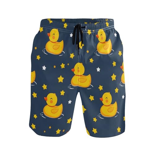 Men’s Swim Trunks Duck Yellow Star Beach Board Shorts Swimming Short Pants Running Sports Surffing Shorts