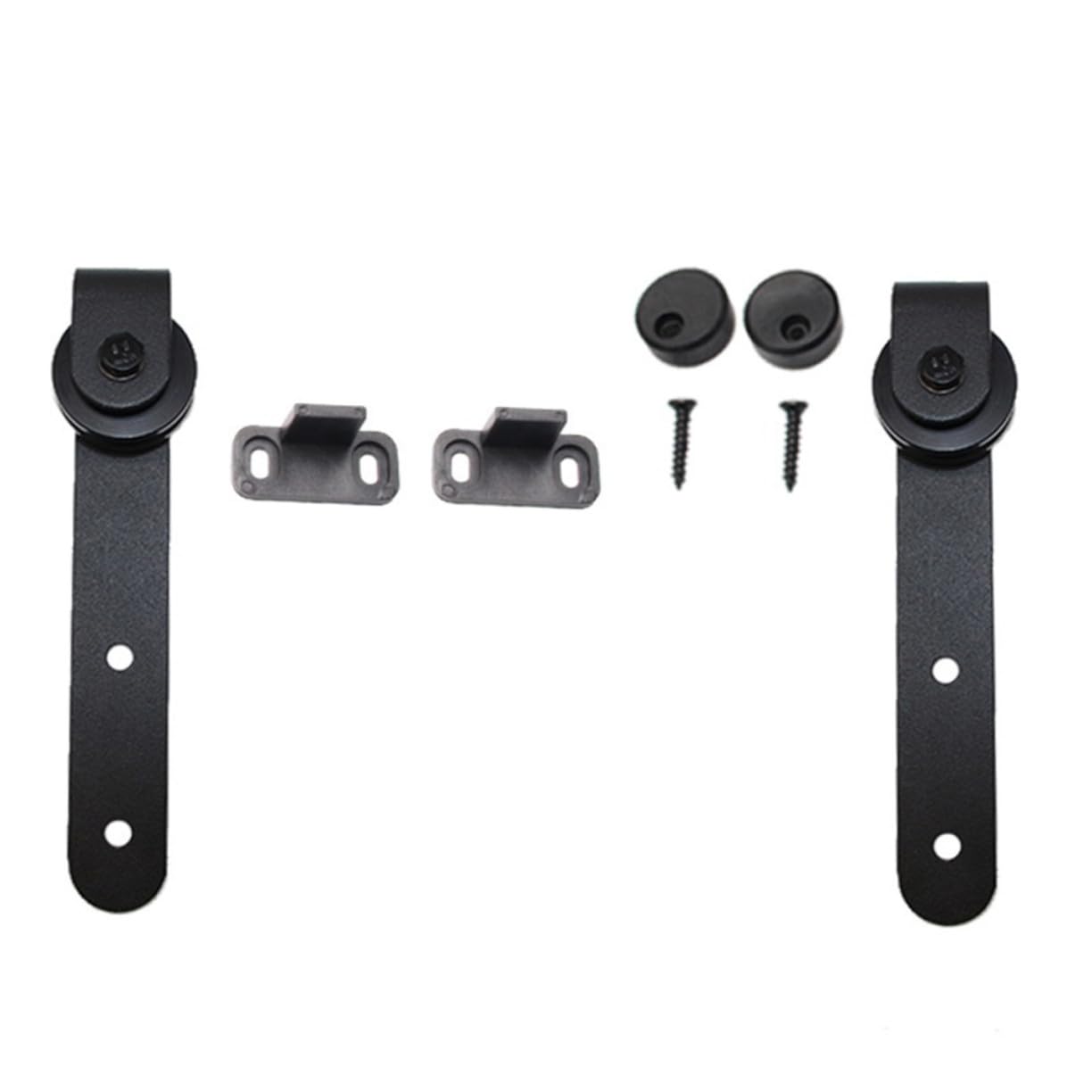 Butée porte coulissante anti-basculement en acier robuste et POM noir