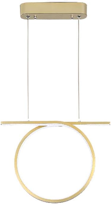 Modern Linear 3 Ring Pendant Lighting Fixture with 57 W Remote Dimmable Led,Gold,Nordic Geometric Chandelier Minimalist Ceiling Lamp for Dining Living Room Bedroom,Warm White Light,1-Light