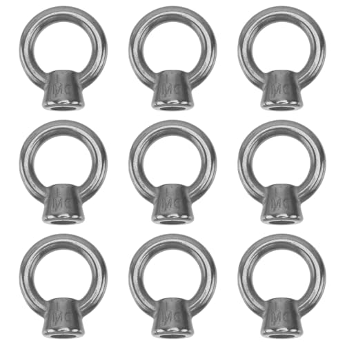 LIFKOME 10pcs M6 Threaded Eye Nut 304 Stainless Steel Ring Shape Lifting Device Parts Heavy Duty Lifting Eyelets Nuts for Industrial Fastening and Rigging Applications