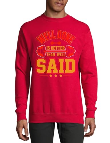 Pull en coton anti-irritation rouge Well Done sweat souple col rond