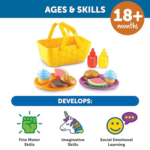 Learning Resources New Sprouts Picnic Set - 15 Pieces, Ages 18+ months Pretend Play Food for Toddlers, Preschool Learning Toys, Kitchen Play Toys for Kids — view 5