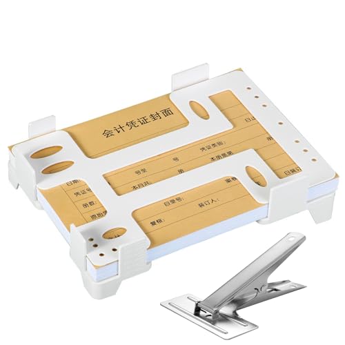 STDZQCWY Soporte Organizador de encuadernación de Archivos financieros, con Clip de fijación de 6 cm y fijador, Perforadora Auxiliar, máquina clasificadora de Papel, para tamaños A4 y A5