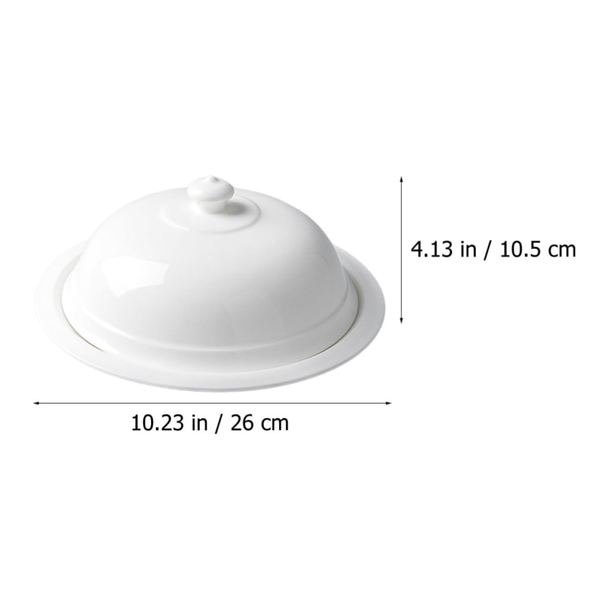 Plato de Cerámica Blanco y Adecuado para Servir Postres y Platos de Carne Fácil de Limpiar con Tapa Estilo Francés para Restaurante y Hotel