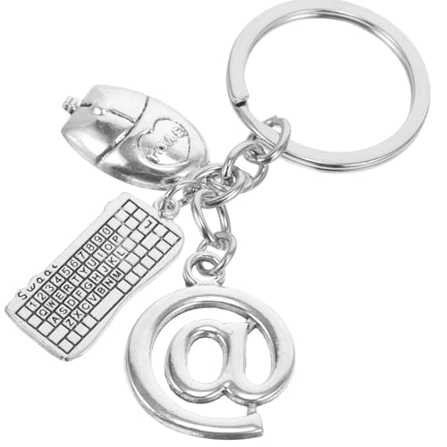 TEHAUX Llavero de Aleación Pequeño Teclado y Ratón, Colgante Decorativo para Bolsos y Mochilas, Accesorio Portátil y Novedoso para Entusiastas de Informática