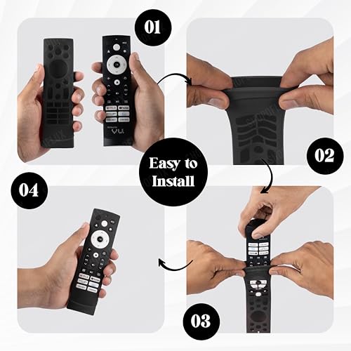 Image of Shopoflux Silicone TV Remote Cover Compatible with Hisense Smart TV Remote VU GloLED Series Tv Remote Cover (Black)